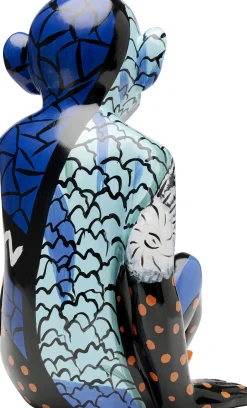 KARE Deko Figur Graffiti Monkey Blau 39cm Clearance