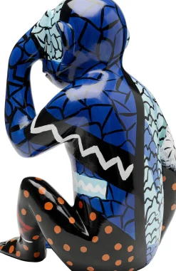 KARE Deko Figur Graffiti Monkey Blau 39cm Clearance