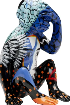 KARE Deko Figur Graffiti Monkey Blau 39cm Clearance