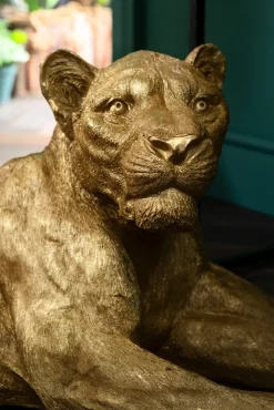 KARE Deko Figur Lion Gold 113cm