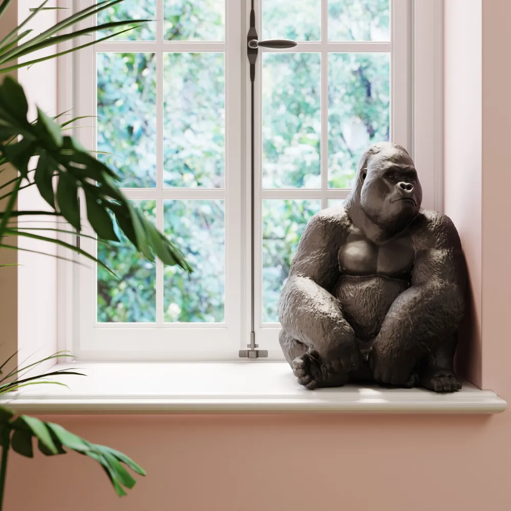 KARE Deko Figur Monkey Gorilla Side XL Schwarz 76cm Discount