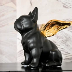 KARE Deko Figur Sitting Angel Dog Gold-Schwarz Online