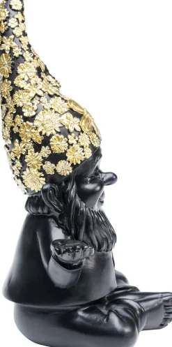 KARE Deko Figur Zwerg Meditation Schwarz Gold 19cm Outlet