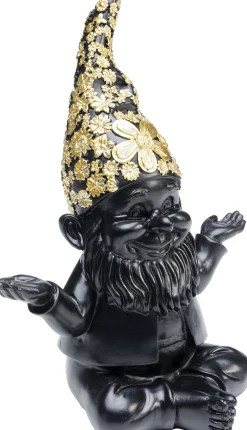 KARE Deko Figur Zwerg Meditation Schwarz Gold 19cm Outlet