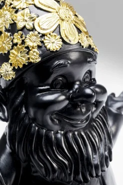 KARE Deko Figur Zwerg Meditation Schwarz Gold 19cm Outlet
