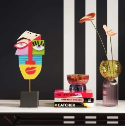 KARE Deko Objekt Abstract Face Multicolour 52cm Discount