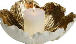 KARE Deko Schale Flower Bloom Creme Gold Ø25cm Clearance