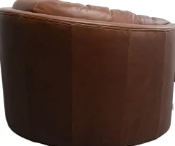 KARE Drehsessel Music Hall Leder Braun Clearance