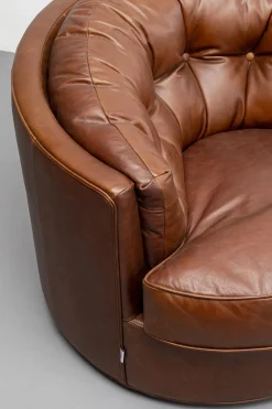 KARE Drehsessel Music Hall Leder Braun Clearance