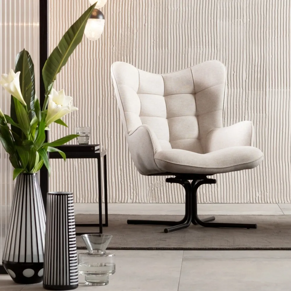 KARE Drehsessel Oscar Creme New