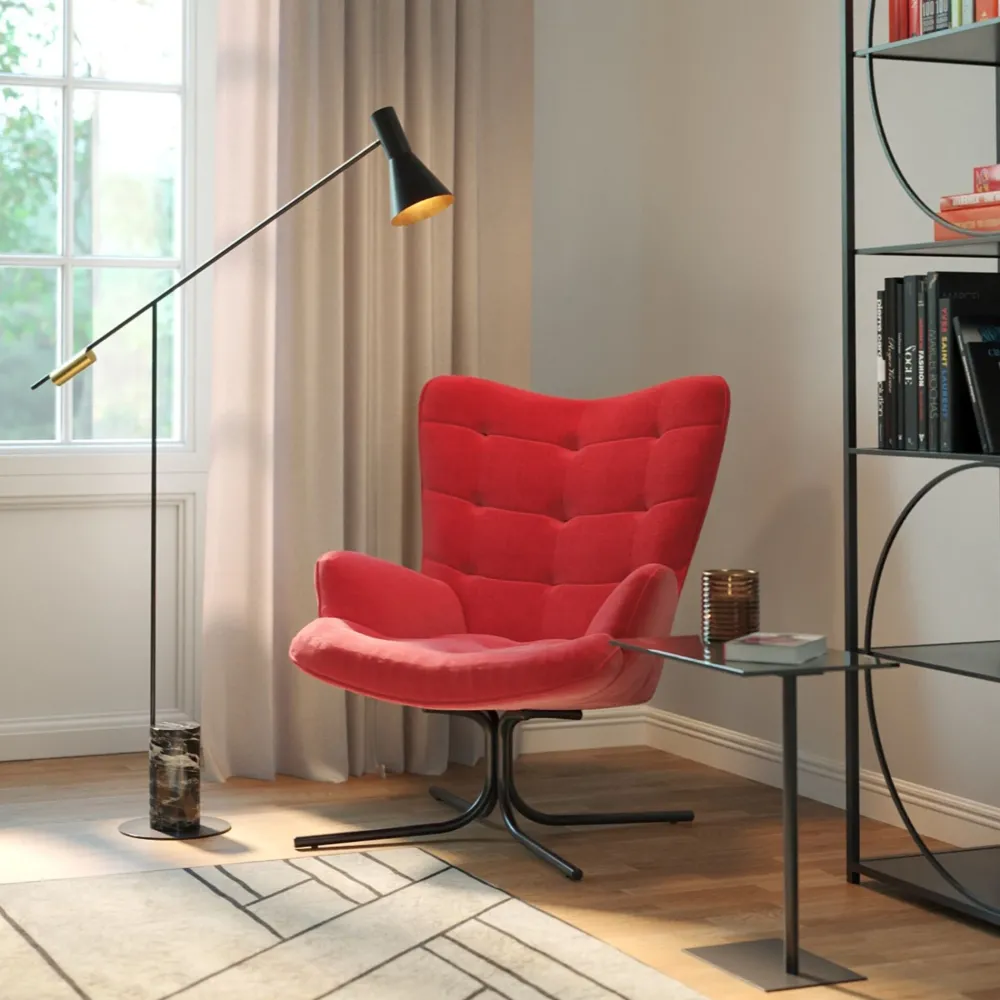 KARE Drehsessel Oscar Velvet Rot Online