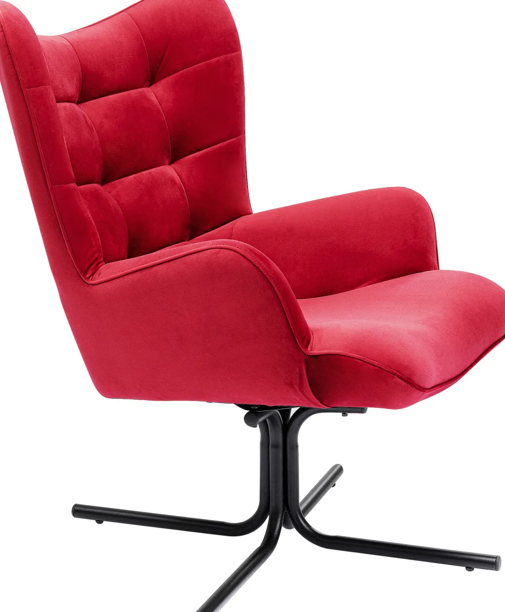KARE Drehsessel Oscar Velvet Rot Online