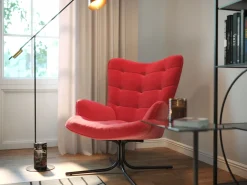 KARE Drehsessel Oscar Velvet Rot Online