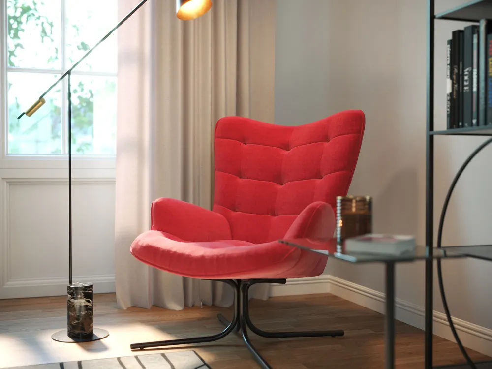 KARE Drehsessel Oscar Velvet Rot Online