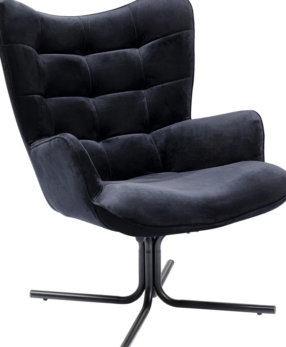 KARE Drehsessel Oscar Velvet Schwarz New