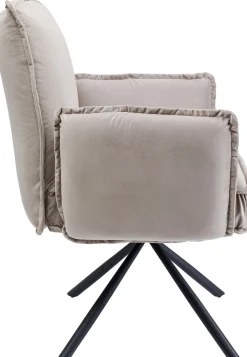KARE Drehstuhl mit Armlehnen Chelsea Grau Discount