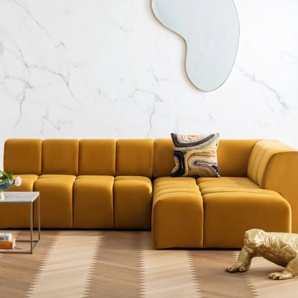 KARE Ecksofa Belami Velvet Amber Rechts New