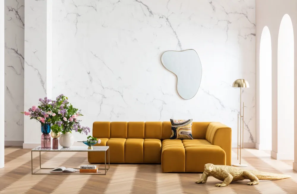 KARE Ecksofa Belami Velvet Amber Rechts New