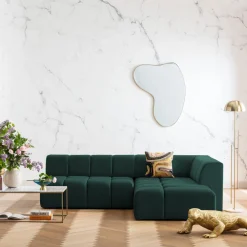 KARE Ecksofa Belami Velvet Dunkelgrün Rechts 265cm New