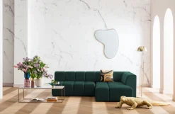 KARE Ecksofa Belami Velvet Dunkelgrün Rechts 265cm New