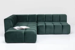 KARE Ecksofa Belami Velvet Dunkelgrün Links 265cm Best