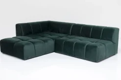 KARE Ecksofa Belami Velvet Dunkelgrün Links 265cm Best
