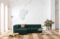 KARE Ecksofa Belami Velvet Dunkelgrün Links 265cm Best