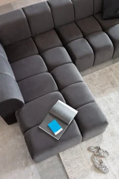 KARE Ecksofa Belami Velvet Grau Links Discount