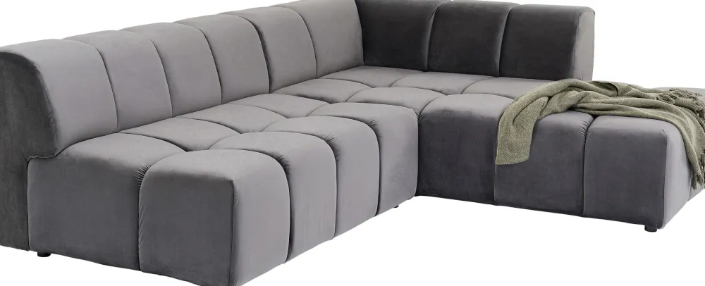 KARE Ecksofa Belami Velvet Grau Rechts Online