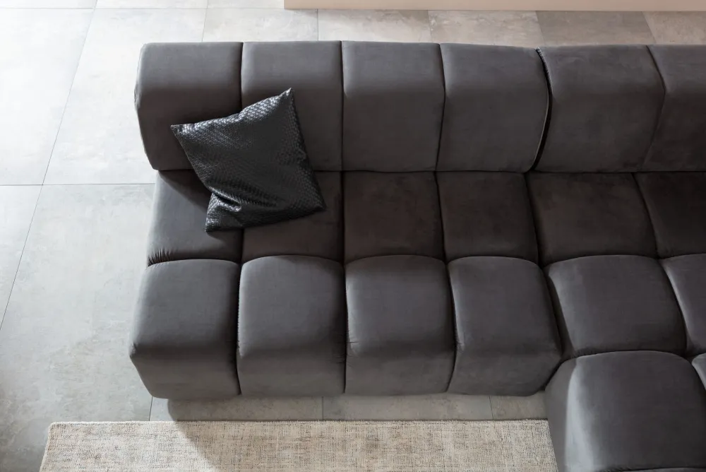 KARE Ecksofa Belami Velvet Grau Rechts Online
