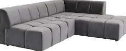 KARE Ecksofa Belami Velvet Grau Rechts Online