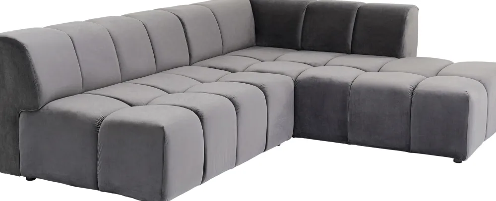 KARE Ecksofa Belami Velvet Grau Rechts Online