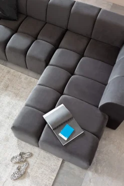 KARE Ecksofa Belami Velvet Grau Rechts Online