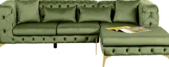 KARE Ecksofa Bellissima Velvet Grün Rechts Sale