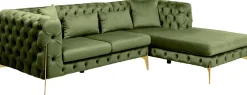 KARE Ecksofa Bellissima Velvet Grün Rechts Sale