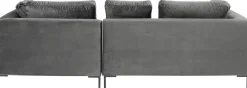 KARE Ecksofa Gianni Velvet Grau 270x167cm Rechts