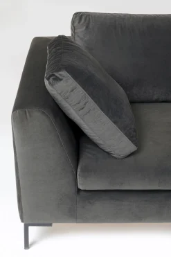 KARE Ecksofa Gianni Velvet Grau 270x167cm Rechts