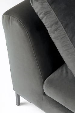 KARE Ecksofa Gianni Velvet Grau 270x167cm Rechts