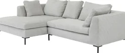 KARE Ecksofa Gianni Cord Grau Links Clearance