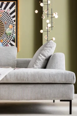 KARE Ecksofa Gianni Cord Grau Rechts Clearance