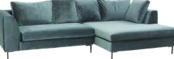 KARE Ecksofa Gianni Velvet Dunkelgrün Rechts Schwarz Hot