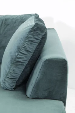 KARE Ecksofa Gianni Velvet Dunkelgrün Rechts Schwarz Hot