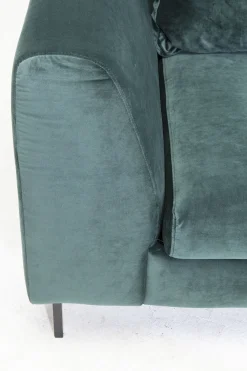 KARE Ecksofa Gianni Velvet Dunkelgrün Rechts Schwarz Hot