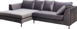 KARE Ecksofa Gianni Velvet Grau Links Schwarz Discount