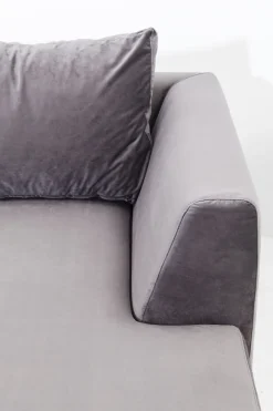 KARE Ecksofa Gianni Velvet Grau Links Schwarz Discount