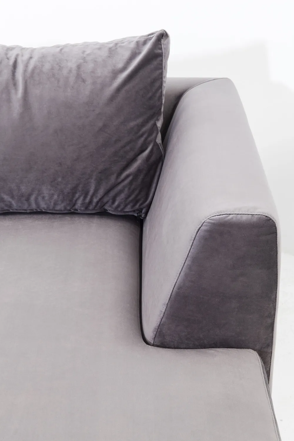 KARE Ecksofa Gianni Velvet Grau Links Schwarz Discount