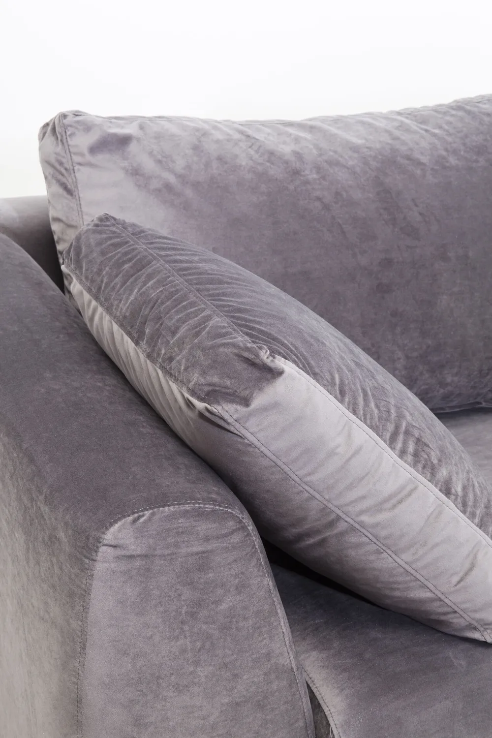 KARE Ecksofa Gianni Velvet Grau Links Schwarz Discount