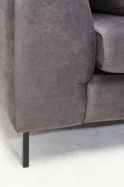 KARE Ecksofa Gianni Velvet Grau Links Schwarz Discount