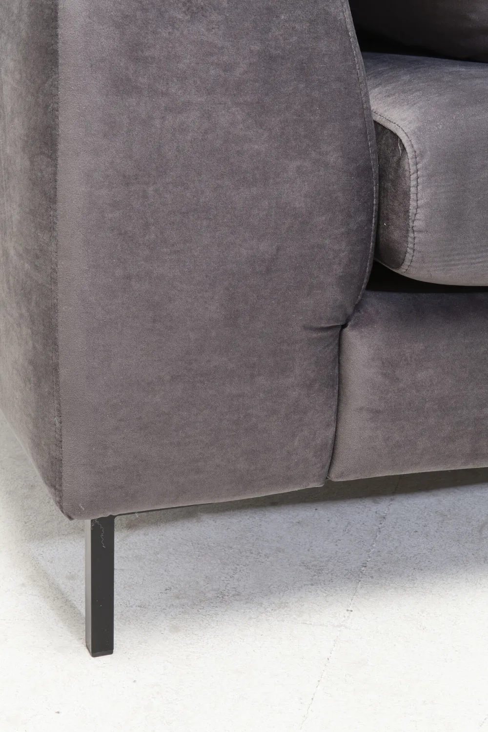 KARE Ecksofa Gianni Velvet Grau Links Schwarz Discount