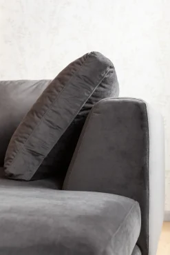 KARE Ecksofa Gianni Velvet Grau Links Schwarz Discount